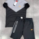 Nike tech fleece сив къс мъжки екип