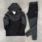 Nike Tech fleece сиво и черно мъжки екип